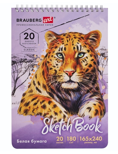 Скетчбук 165х240мм. 20л. "Art classic" гребень, тв.обложка (BRAUBERG)