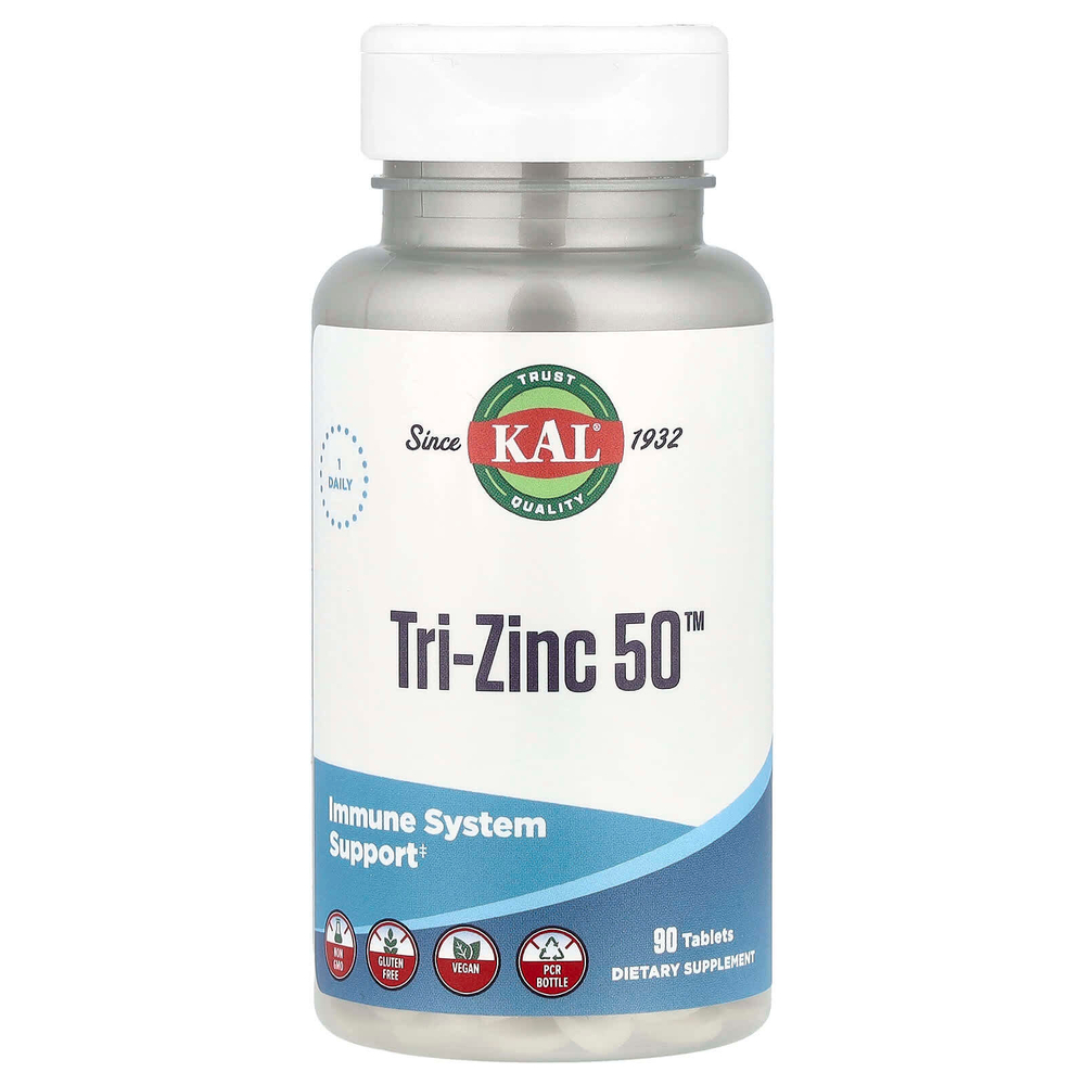 KAL, Tri-Zinc 50™, 90 таблеток (50 мг в 1 таблетке)