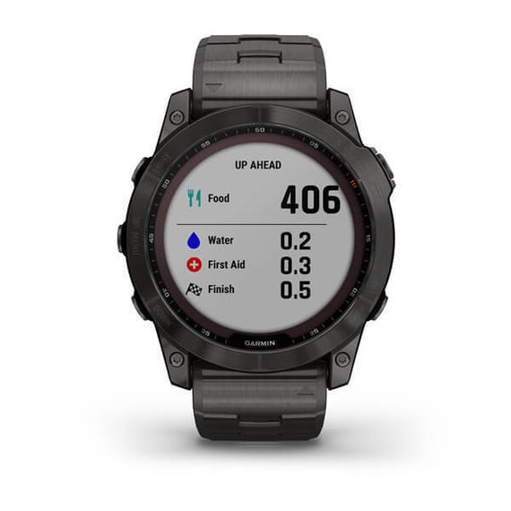 Умные часы Garmin Fenix 7X Sapphire Solar титановый угольно-серый DLC с угольно-серым титановым DLC браслетом