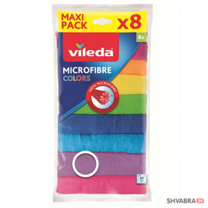 Салфетка универсальная Виледа Колорс из микрофибры 8 шт. (Vileda Microfibre Colors)