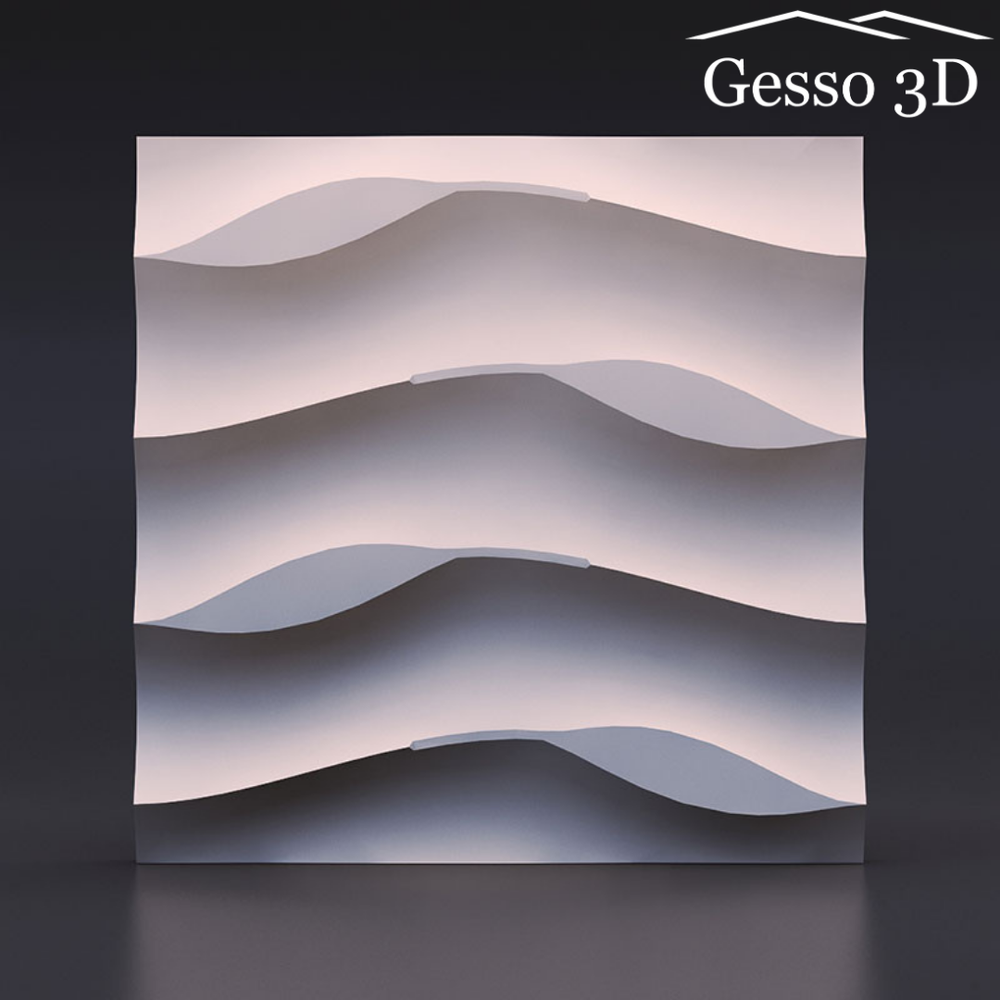 Гипсовая 3D панель Листья на песке