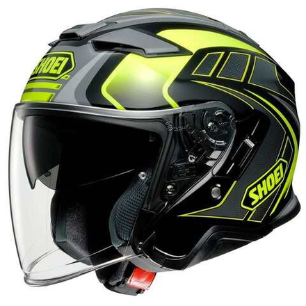 SHOEI Шлем мотоциклетный открытый со встроенными очками J-Cruise II AGLERO желто-черно-серый