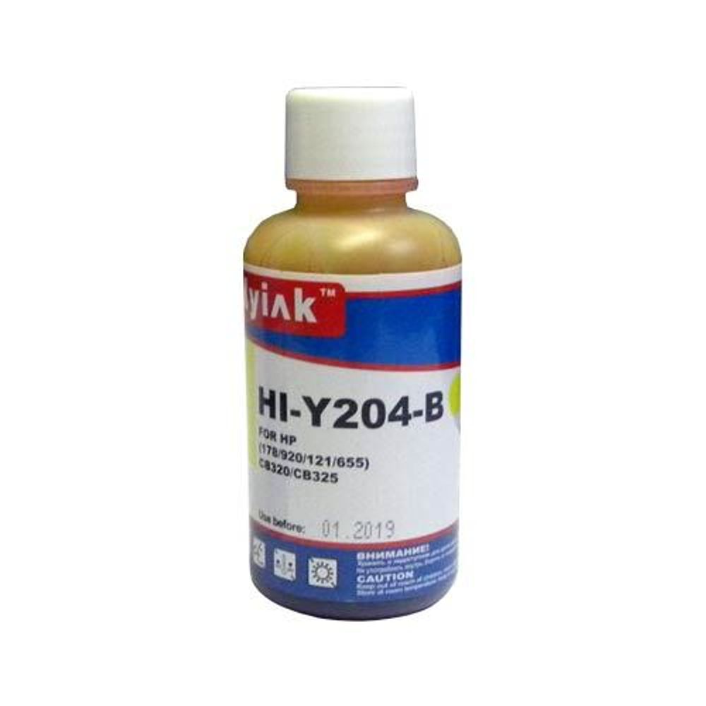 Чернила для HP (178/121/122/650/655/901/920/GT51/GT52/GT53) CB320/CB325 (100мл, yellow, Dye) HI-Y204-B Gloria™ MyInk