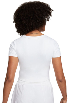 Женская теннисная футболка Nike One Fitted Dir-Fit Short Sleeve Top - White