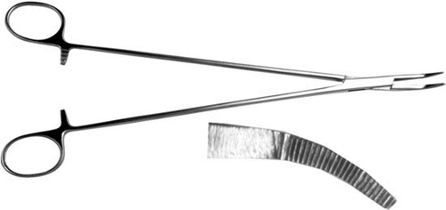 ТМ- З-3 Зажим к/о зубчатый вертикально изогнутый, 240 мм (НОВОЕ ИСПОЛНЕНИЕ)