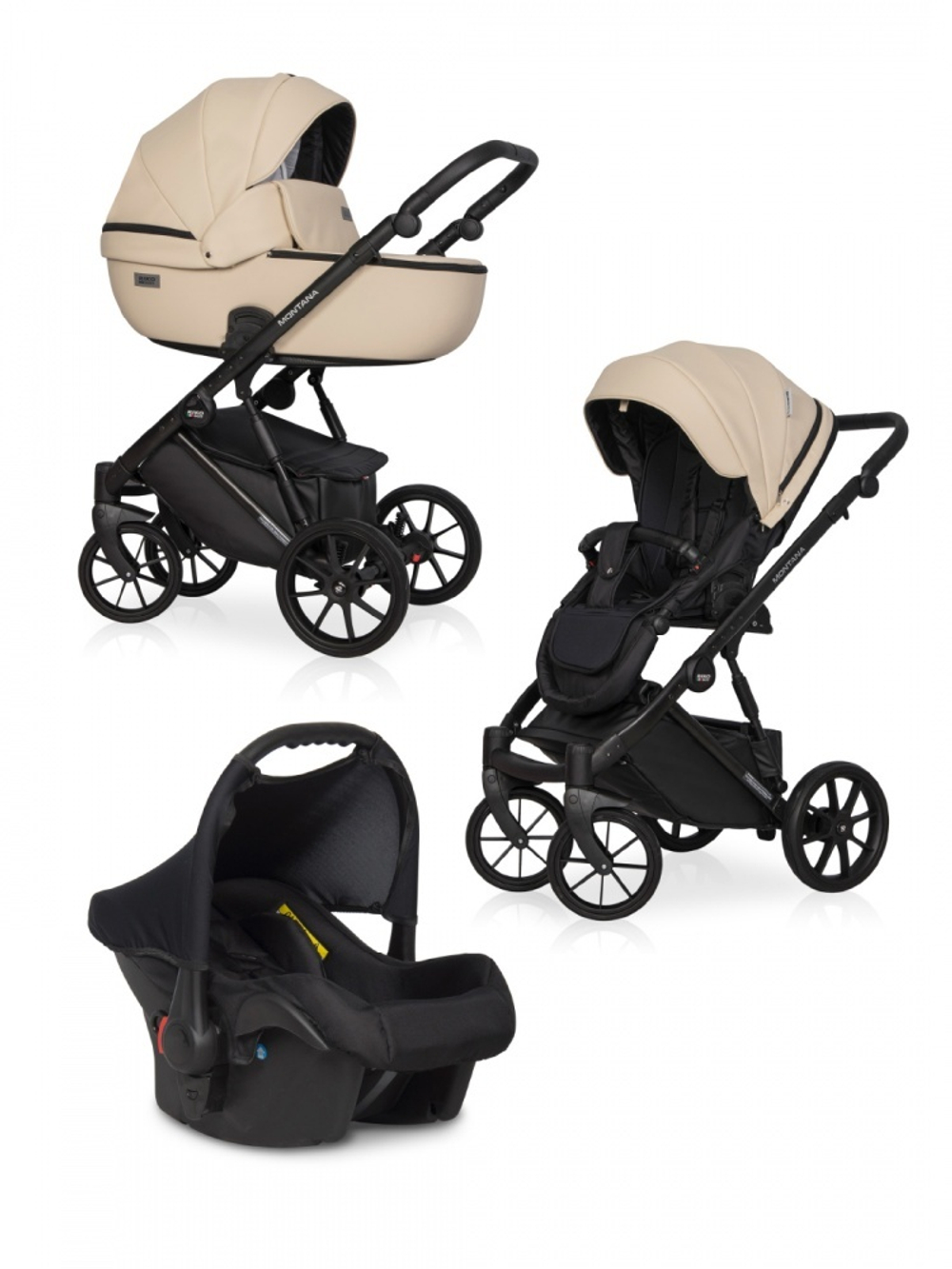 Коляска  MONTANA ECCO (3 в 1) (RIKO BASIC) 15 Ivory beige (бежевый)