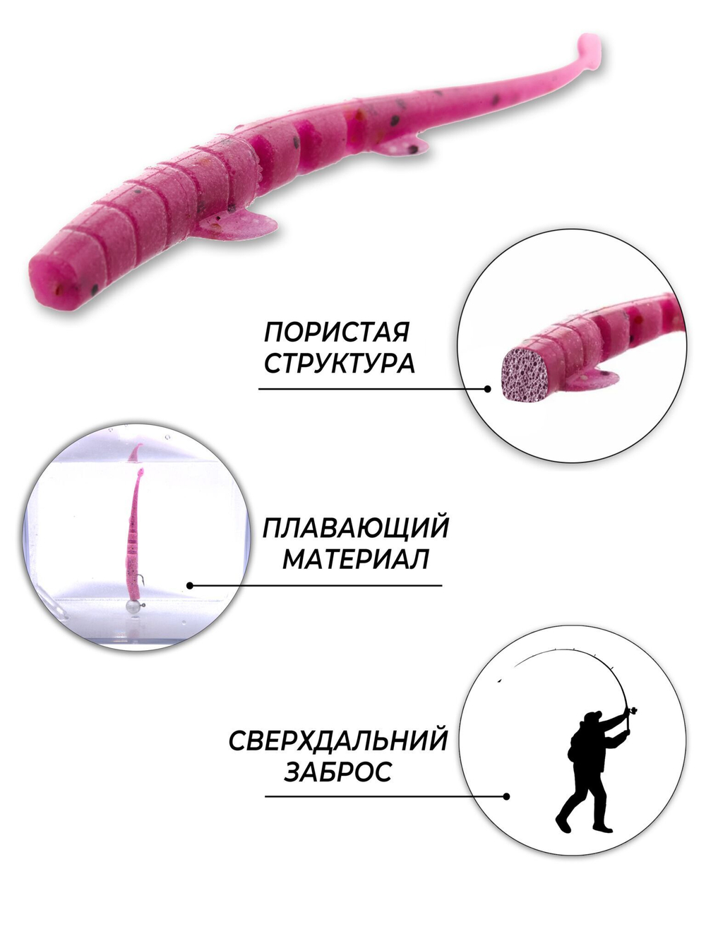 Слаги съедоб. плав. LJ Pro Series UNAGI SLUG 3.5in (08.89)//01SET 5шт. набор