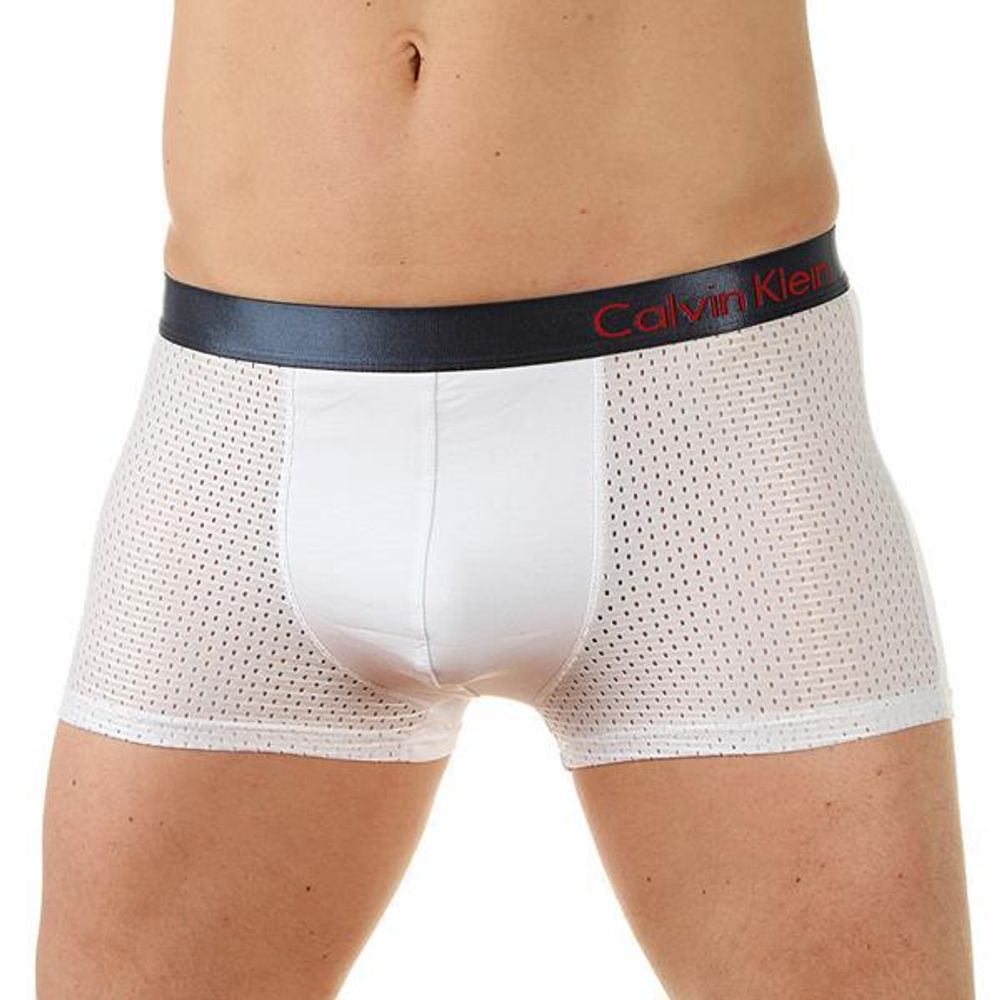 Мужские трусы боксеры белые  Calvin Klein Boxer со вставкой Bold