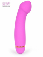 Розовый вибромассажер с изогнутой головкой - 15 см. (Цвет: розовый)