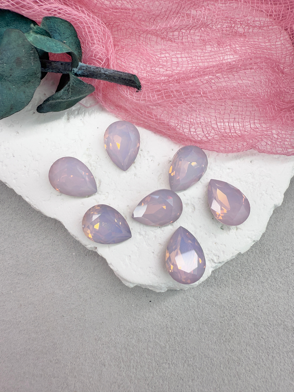 Капля Drop 14*10 мм, Rose Opal