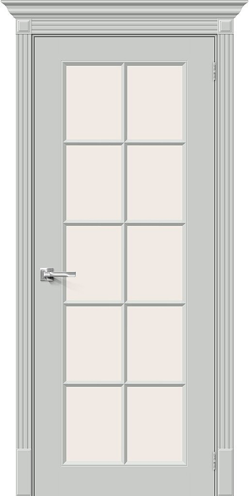 Дверь Скинни-11.1 / Цвет Grace / Стекло Magic Fog / Двери Браво