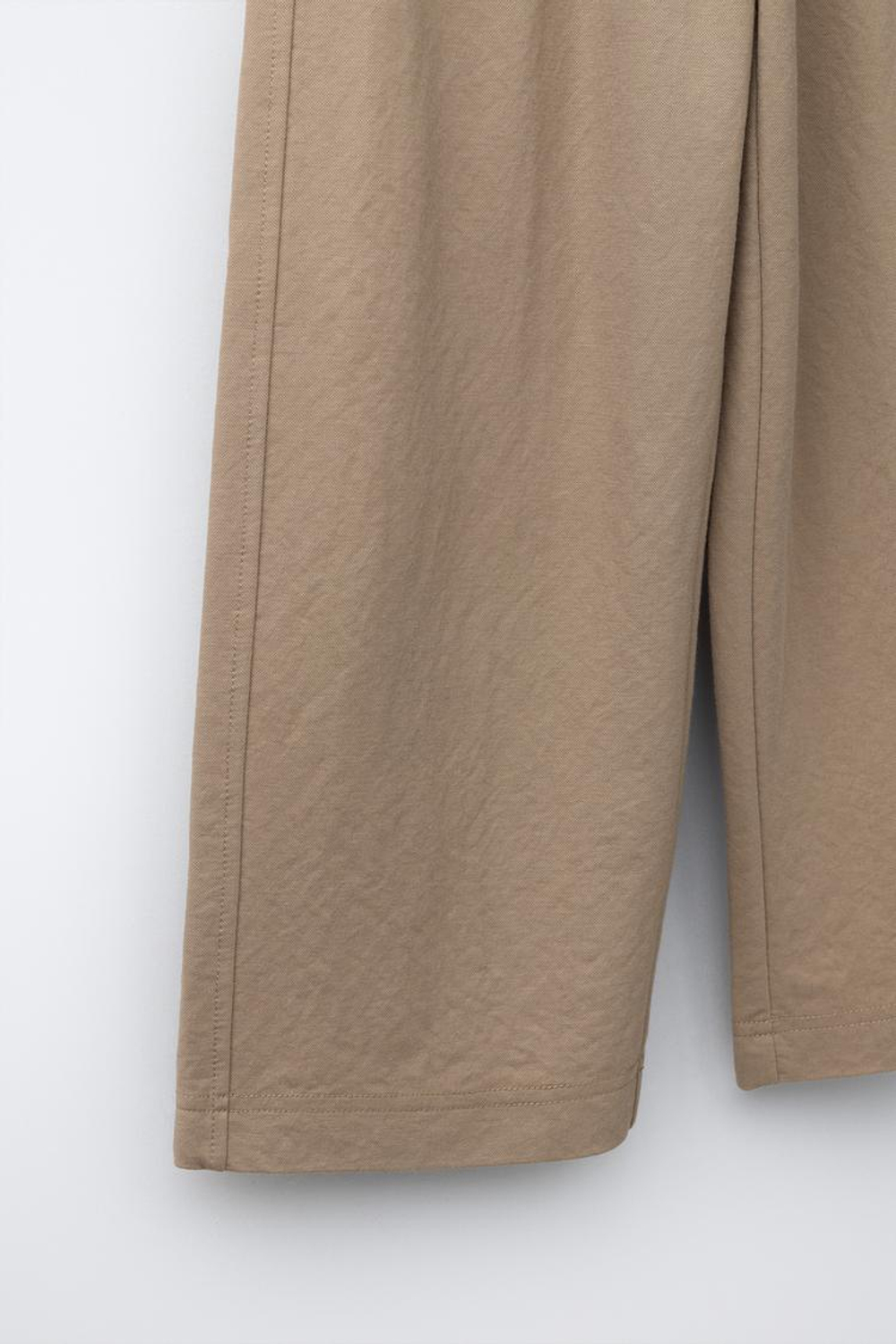 ZARA БРЮКИ WIDE LEG СВОБОДНОГО КРОЯ, СВЕТЛЫЙ ЖЕЛТО-КОРИЧНЕВЫЙ