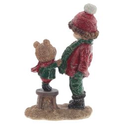 GAEM Фигурка декоративная "Мальчик и медвежонок", L8,5 W5 H13,5 см