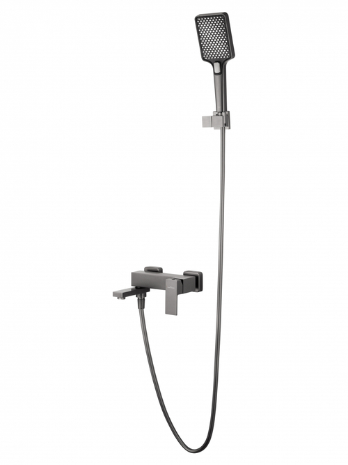 Смеситель для ванны с душем WONZON & WOGHAND CUBE, Темный графит (WW-88639016-BGM)