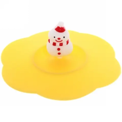 Крышка силиконовая для кружки 10см «Снеговик»