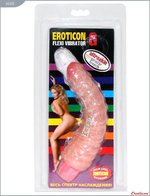 Гнущийся вибратор со спиралевидным рельефом - 19,8 см. (Цвет: телесный)