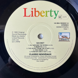 Винтажная виниловая пластинка LP Classix Nouveaux Secret (Holland 1983)