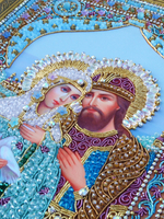 Принт-И26 Ткань с нанесенной авторской схемой Святые Петр и Феврония (+инструкция)