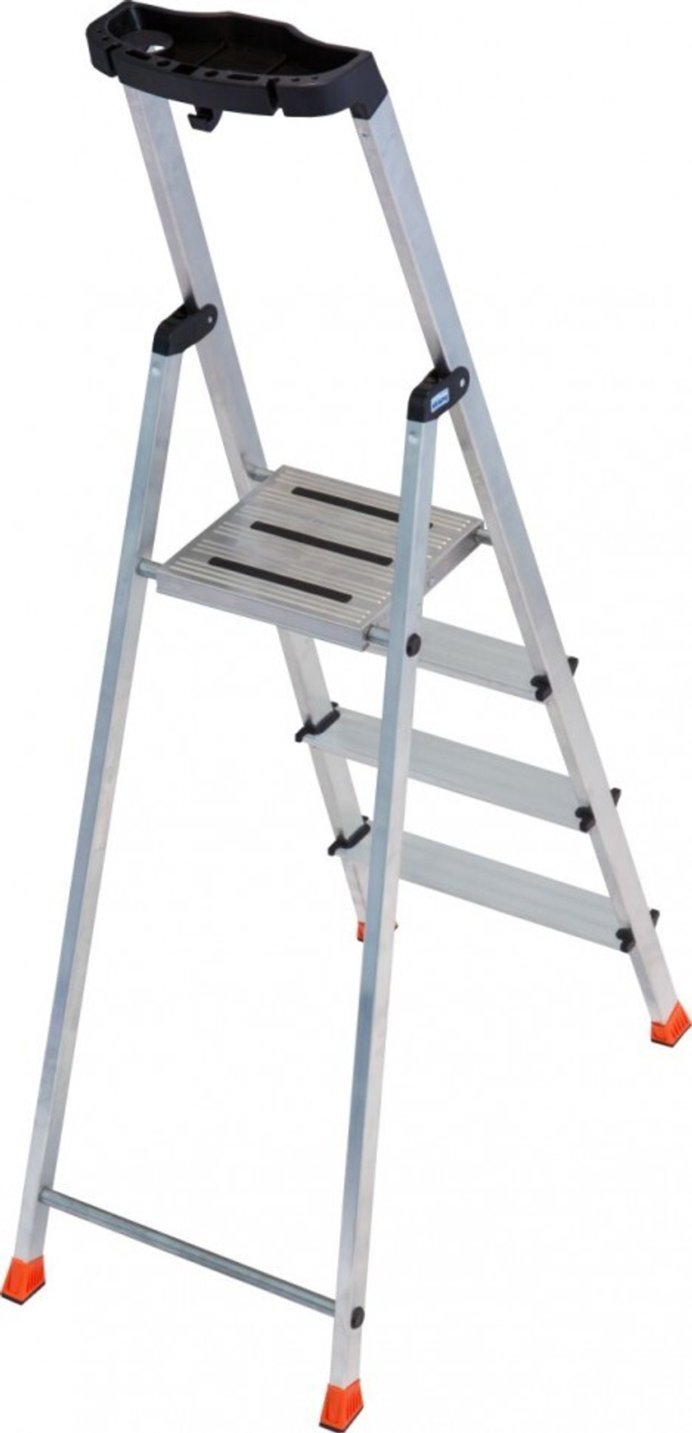SAFETY Стремянка с большой полкой,4 ступени,раб.высота 2.83м(128942)