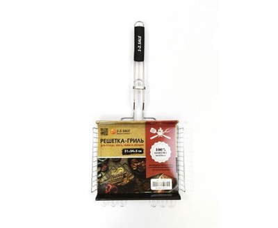 Решетка-гриль глубокая 31х24х5см, длина 65см (4.5/2.8/1.8мм), хромированная сталь, дерево Ecos