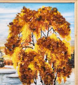 AMB-03/46 Картина «Красота природы» (с янтарной крошкой) H-32см