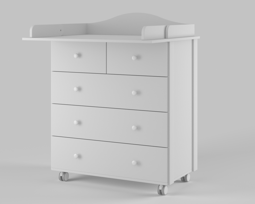 Пеленальный комод Incanto Nuvola Lux 800/5 (откидной столик) цвет белый