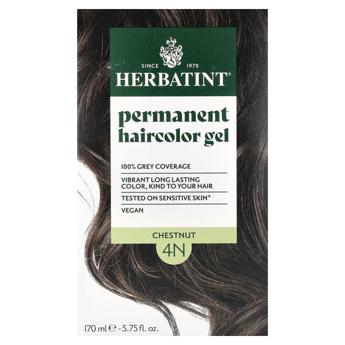Herbatint, Перманентная гель-краска для волос, 4N, каштан, 135 мл