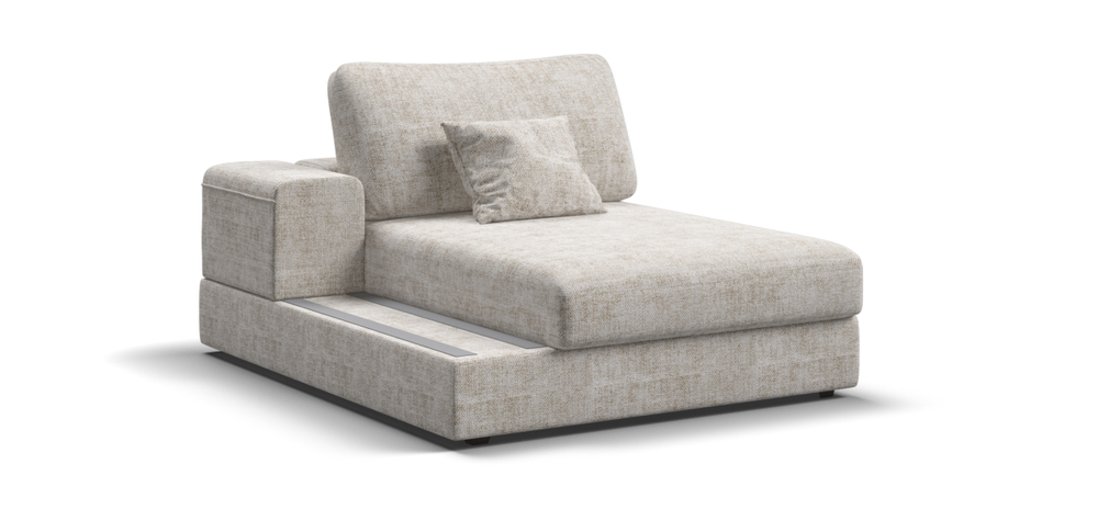 Босс Модуль оттоманка левая Шенилл Смарт кварц