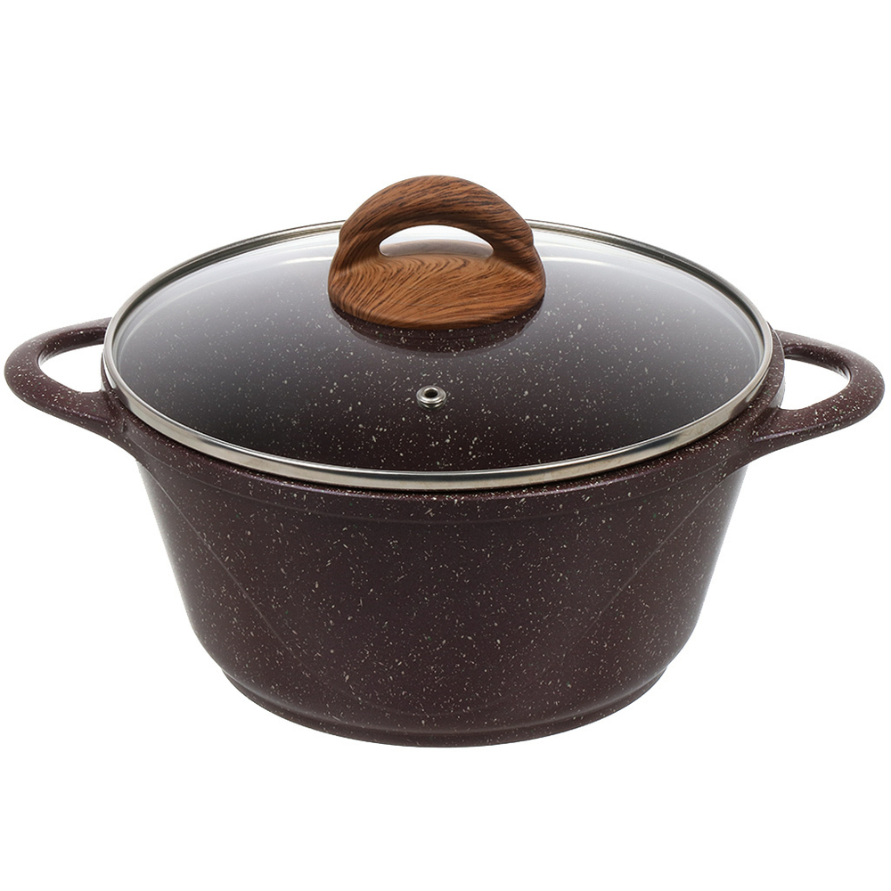 Кастрюля алюм, антиприг, 2 л, с крыш, крыш стекло, кругл, Гурман, Coral, ГМк203КР, индукц