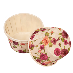 Формы бумажные с ламинацией «Маффин» 50х40 мм (Дикие розы) 100 шт