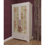 Шкаф 2х дверный со стеклянными дверями «Бейли» белый воск