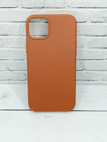 Кожаный чехол Leather Case iPhone 14 PLUS | Saddle Brown Светло-Коричневый