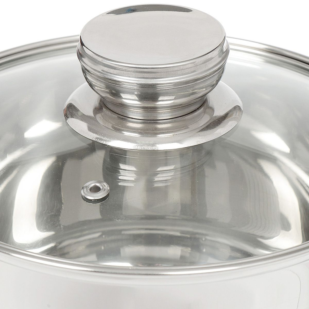 Кастрюля нерж, 2.9 л, с крыш, Daniks, Стандарт-PR, SD-18-2, индукц