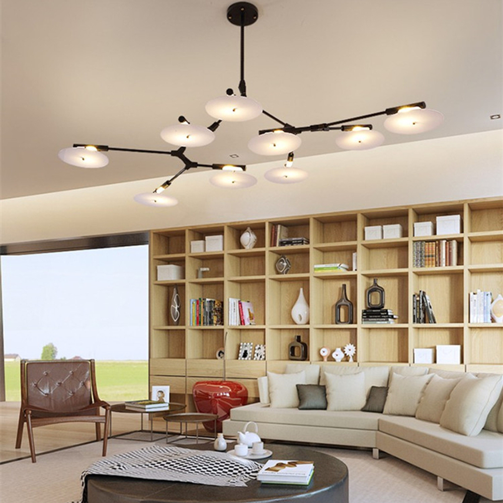 Ceiling design lamp  Branching Discs by Lindsey Adelman (9 lampshades,  Black)