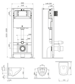 Комплект для ванной комнаты AM.PM Inspire V2.0 CK50GD белая, синий, хром