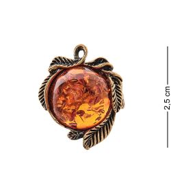 AM-2444 Кольцо «Ива» (латунь, янтарь)