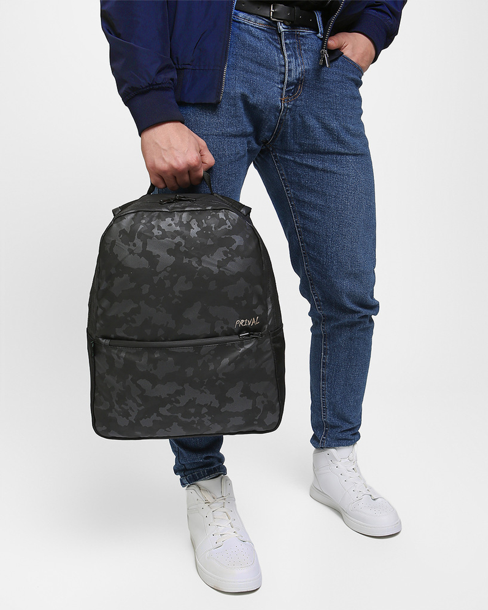 Рюкзак городской мужской Prival Stark 15л, тёмно-голубой камуфляж