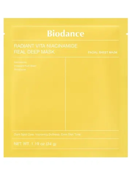 Biodance Осветляющая гидрогелевая маска с витаминным комплексом Radiant Vita Niacinamide Real Deep Mask 34 гр