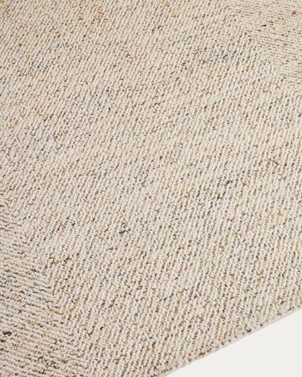 Ковер Lenuo из шерсти жаккардовый цвет экрю, 200 x 300 см