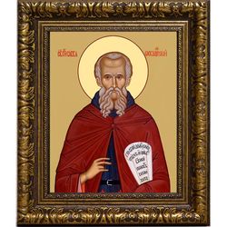 Савва Освященный, Муталаскский Преподобный. Икона на холсте.