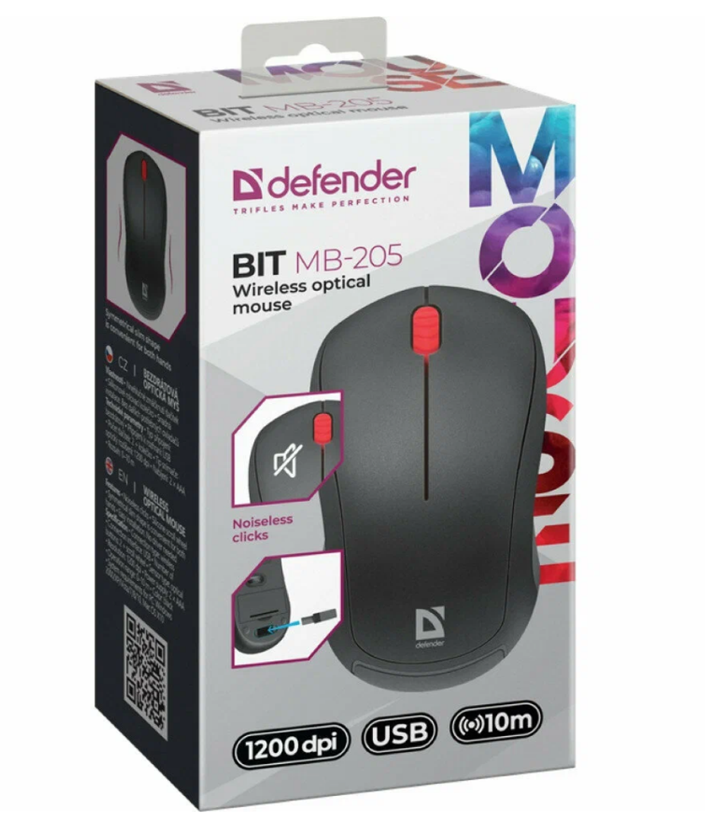 Мышь беспроводная DEFENDER Bit MB-2055 USB чёрная