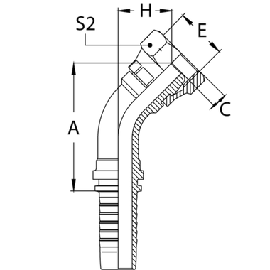 Фитинг DN 10 DK (Г) 18x1.5 (45) накидная гайка POWERMASTER