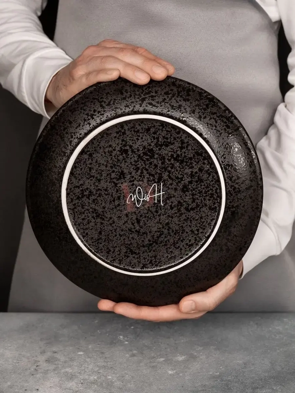 Набор посуды 2 тарелки 27 см плоская графит для ресторана