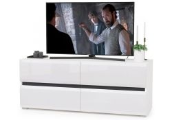 Модульная гостиная Сейдиль белый премиум / черный / белый глянец комплектация 2