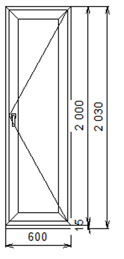 Дверь из ПВХ 2000 х 600