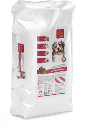 Сухой корм для собак CLAN CLASSIC Active для активных собак средних и крупных пород с говядиной и индейкой