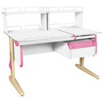 Растущая парта СУТ 25 с задними полками СУТ.15.240 и навесной тумбой (1200×880 мм)