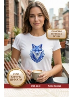 Термонаклейка на одежду, термопринт Лиса Снегурочка