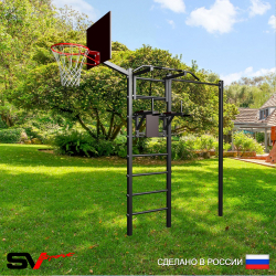 Уличная шведская стенка Sv Sport с комплектом турник прямой У417К (Турник/Брусья/Щит баскет)