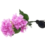 Светильник на солн.батарее (фигура на спице с подсветкой) «Кустовая гортензия» 75 см, Сиреневый (свечение белое)